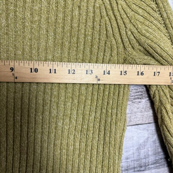 Sundance Toasty Dimensions Turtleneck Sweater Sz S Green Cozy Cotton Silk Blend - Picture 6 of 9